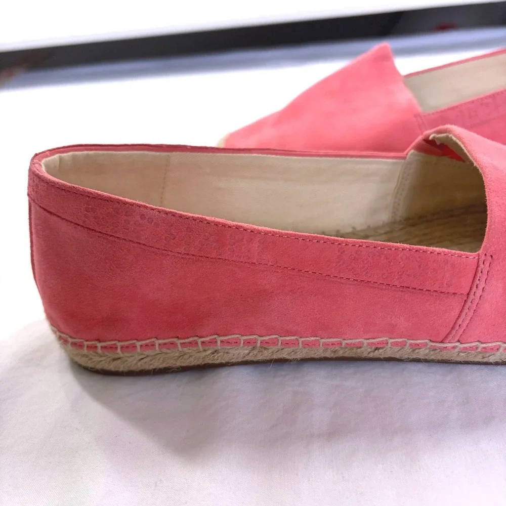 Michael Kors Pink Suede Leather Espadrille Flats Slip On Shoes V019B Womens 10M